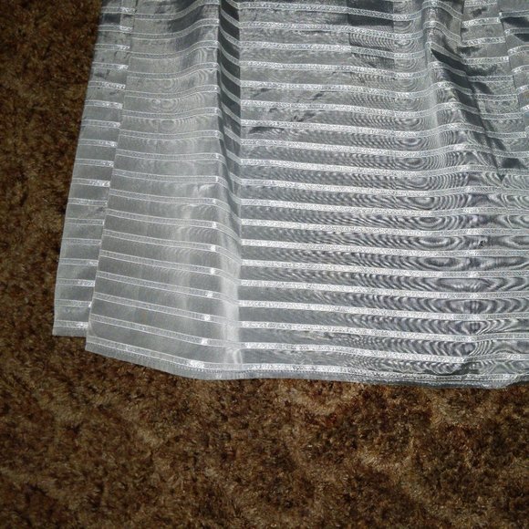 4/$20 | Algo Strapless Floor Length Silver Striped Dress - Picture 8 of 12